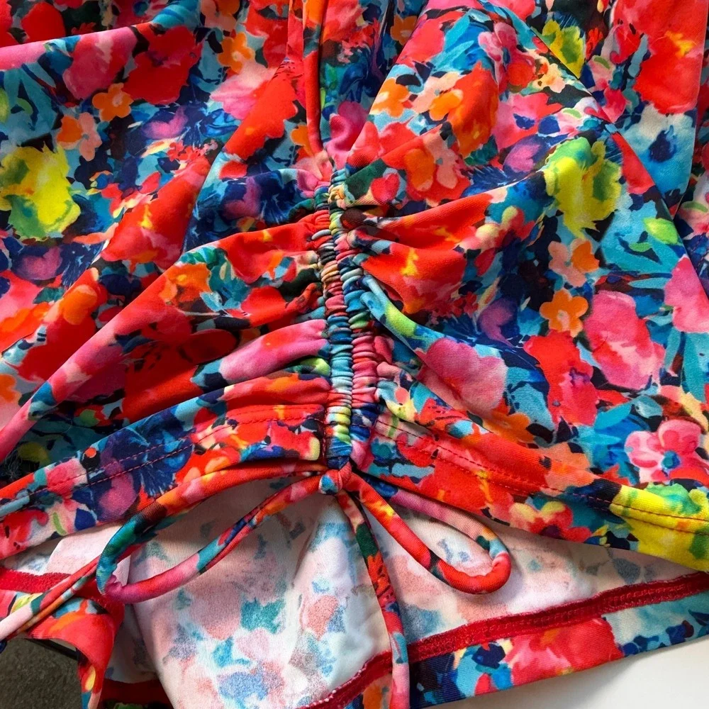 New Calypsa Maya‎ Floral Racerback Tankini Swim Top Plus Size 3X Modest Beach